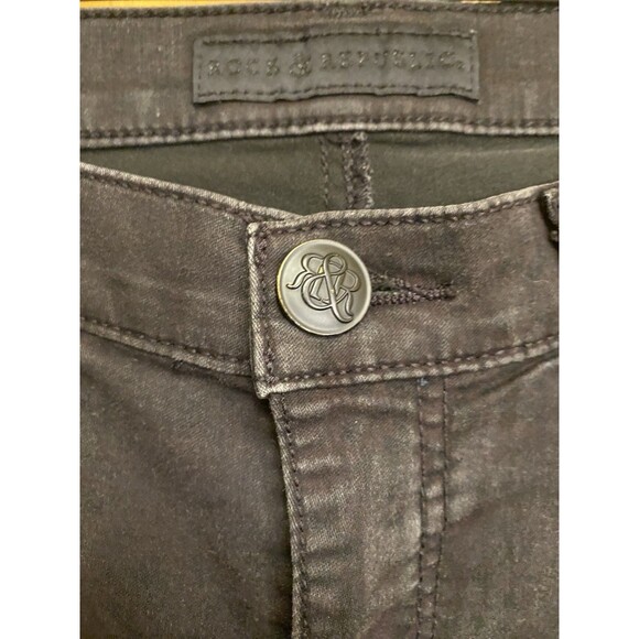 Rock & Republic Pull On Black  Stretch Denim Skinny Women's Jeans Size 8 - Picture 9 of 13